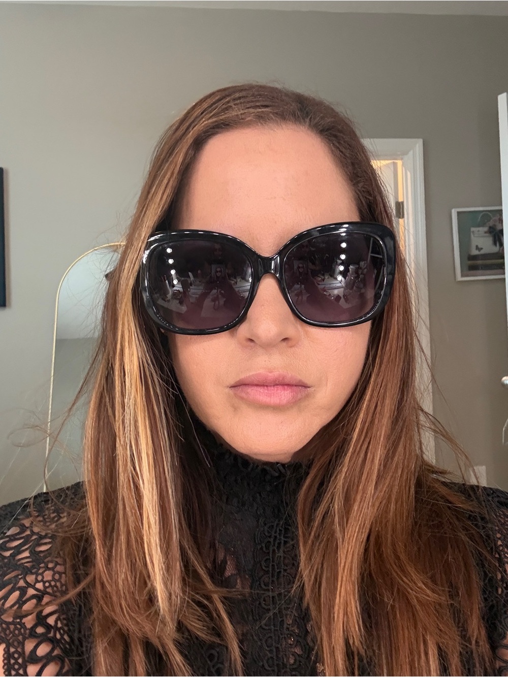 Coach HC8158 L109 Women’s Black Oversized Sunglasses 58mm w/ Case